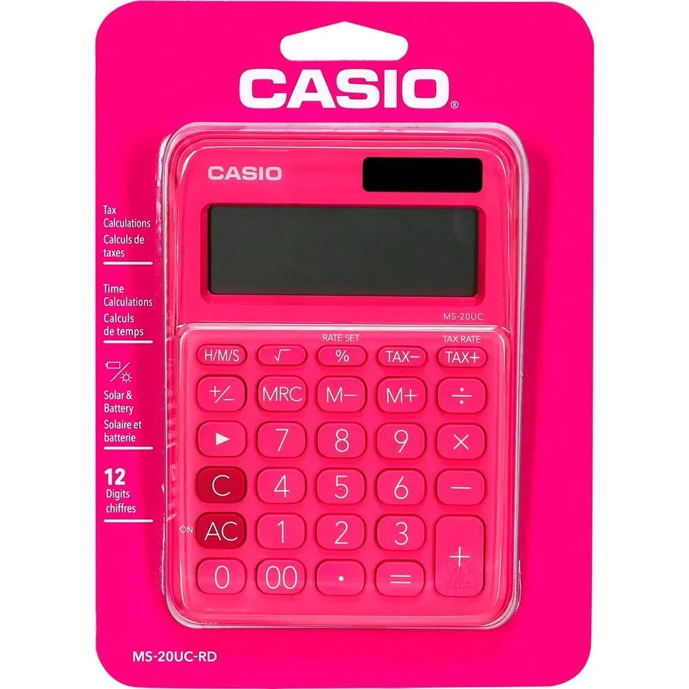 CASIO Hesap Makinesi MS-20 (PEMBE)