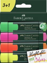 Faber Castell Fosforlu Kalem Textliner 3+1