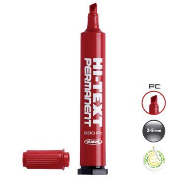 Hİ-TEXT Marker Kesik uç Permanent Kalem Kırmızı