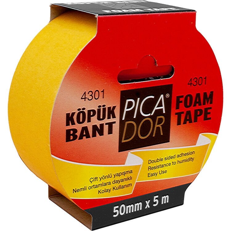 Picador Çift Taraflı Bant 4301 Köpük 50Mm*5Mt Askılı Ko-005