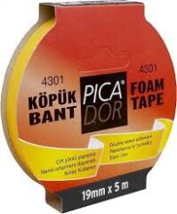Picador Çift Taraflı Bant 4301 Köpük 19Mm*5Mt Askılı